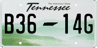 TN license plate B3614G
