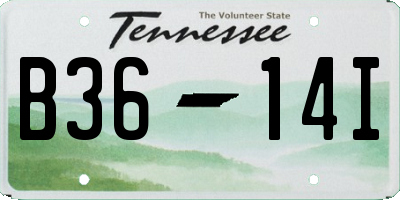 TN license plate B3614I