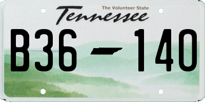 TN license plate B3614O