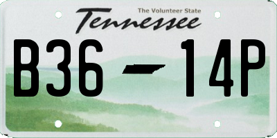 TN license plate B3614P