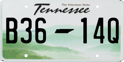TN license plate B3614Q