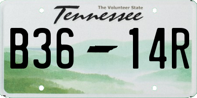 TN license plate B3614R