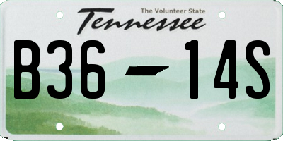 TN license plate B3614S