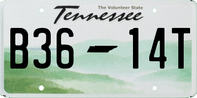 TN license plate B3614T