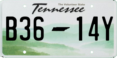 TN license plate B3614Y