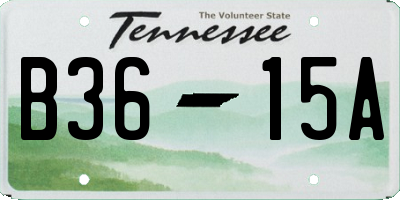 TN license plate B3615A