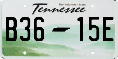 TN license plate B3615E