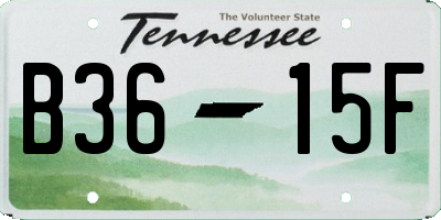 TN license plate B3615F