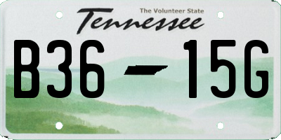TN license plate B3615G