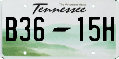 TN license plate B3615H