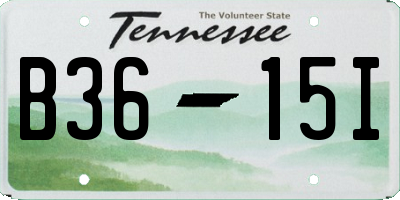 TN license plate B3615I