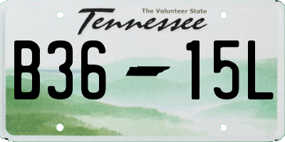 TN license plate B3615L