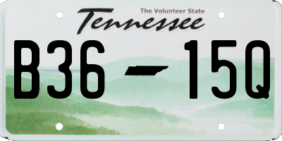 TN license plate B3615Q