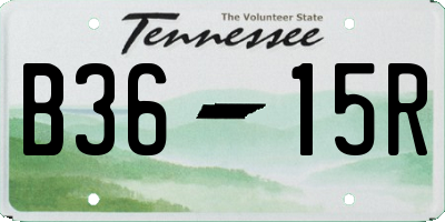 TN license plate B3615R