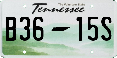 TN license plate B3615S