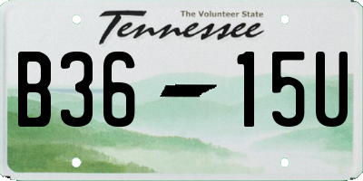 TN license plate B3615U