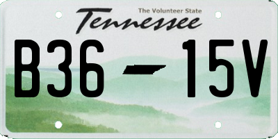 TN license plate B3615V