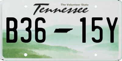 TN license plate B3615Y