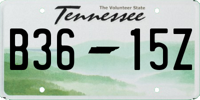 TN license plate B3615Z