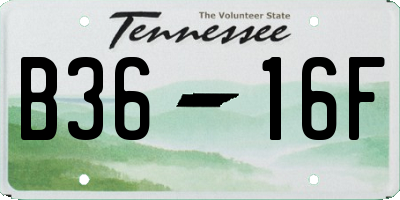 TN license plate B3616F