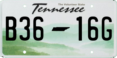 TN license plate B3616G