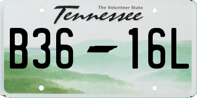 TN license plate B3616L