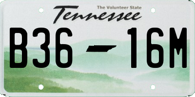 TN license plate B3616M