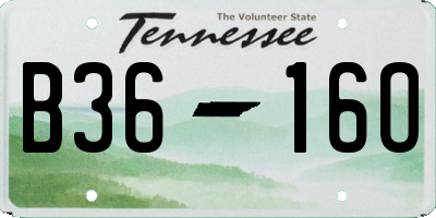TN license plate B3616O