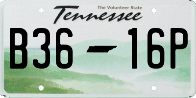 TN license plate B3616P