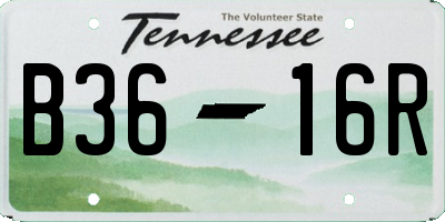TN license plate B3616R