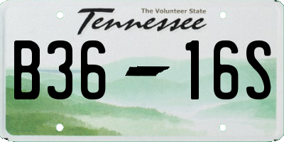 TN license plate B3616S