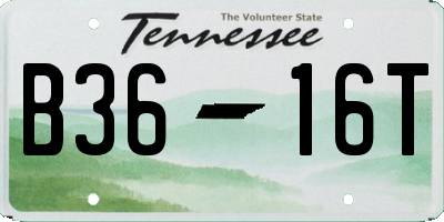 TN license plate B3616T