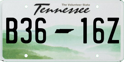 TN license plate B3616Z