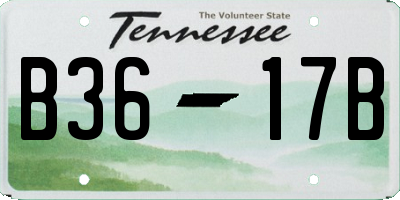 TN license plate B3617B