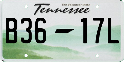 TN license plate B3617L