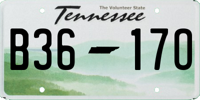 TN license plate B3617O
