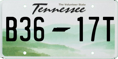 TN license plate B3617T