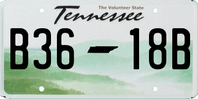TN license plate B3618B