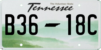 TN license plate B3618C