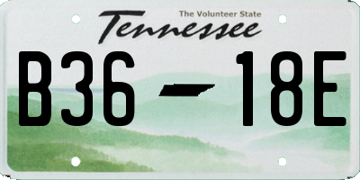 TN license plate B3618E