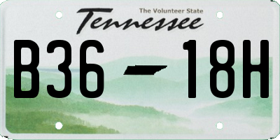 TN license plate B3618H