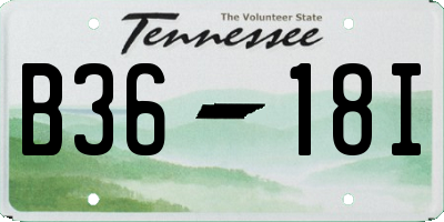 TN license plate B3618I