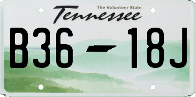 TN license plate B3618J