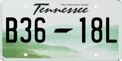 TN license plate B3618L