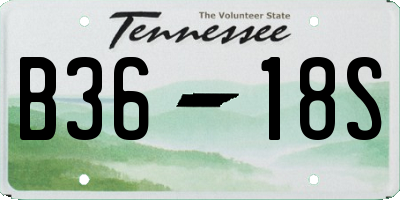 TN license plate B3618S