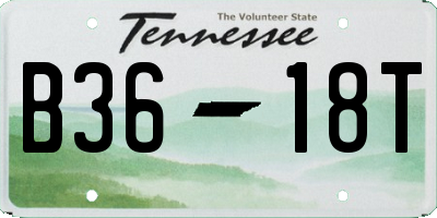 TN license plate B3618T