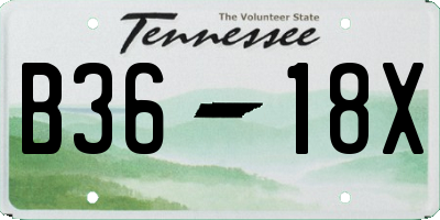TN license plate B3618X