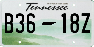 TN license plate B3618Z