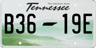 TN license plate B3619E