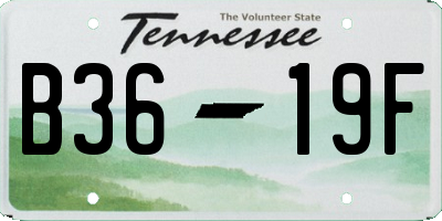 TN license plate B3619F